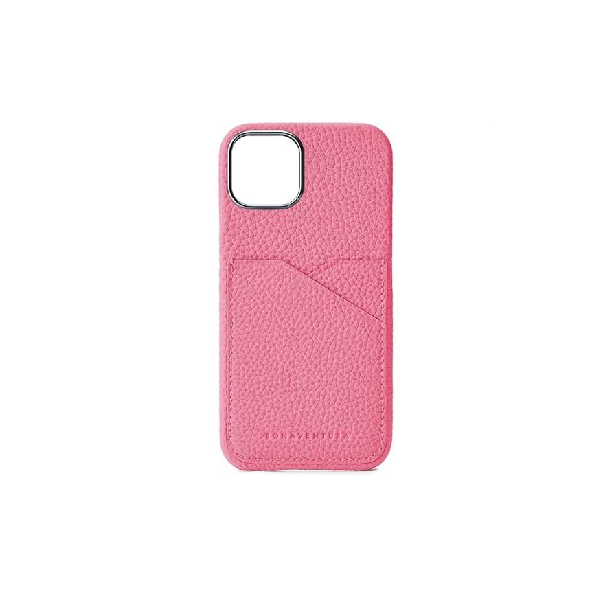 BONAVENTURA iPhoneケース グレージュ✕ピンク　15pro iPhone 15 Pro) ダイアリーケース シュリンクレザー